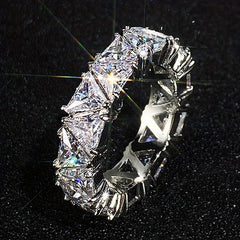 Triangle Zircon Ring 18k Plated Promise Ring for Female
