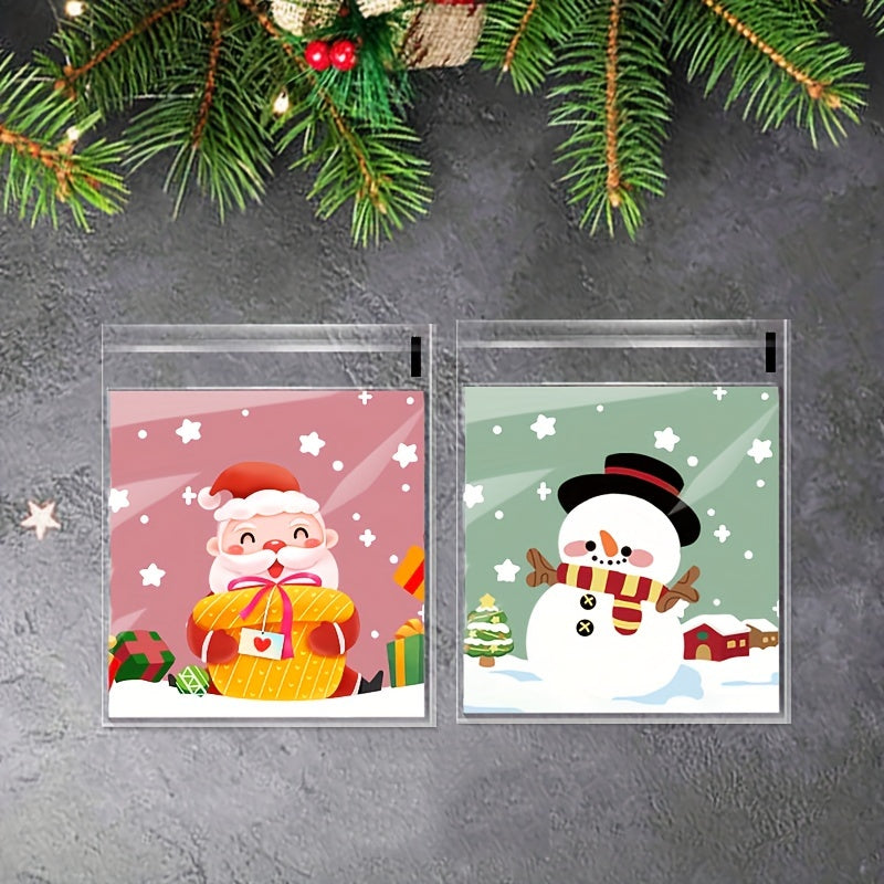 100pcs Christmas Tree Snowflake Candy Gift Packaging Bag