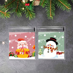 100pcs Christmas Tree Snowflake Candy Gift Packaging Bag