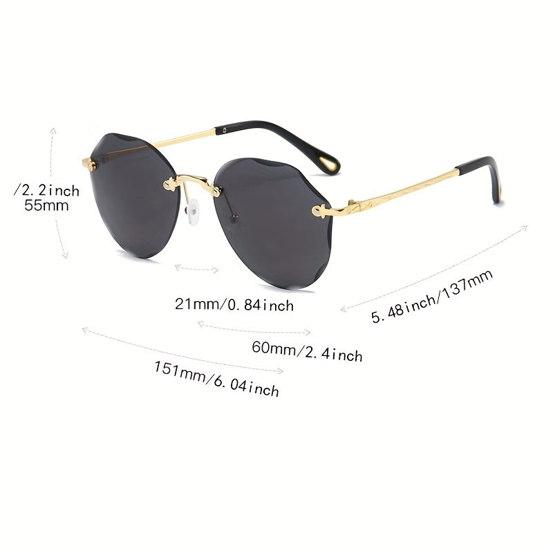 Gradient Polarized Sunglasses UV400 Rimless Beach Party Glasses