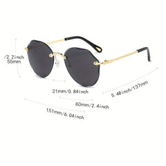 Gradient Polarized Sunglasses UV400 Rimless Beach Party Glasses