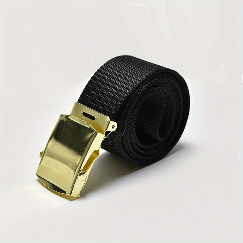 Men's Toothless Auto Buckle Tape Belt Canvas Tactical Military Style
