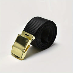 Men's Toothless Auto Buckle Tape Belt Canvas Tactical Military Style