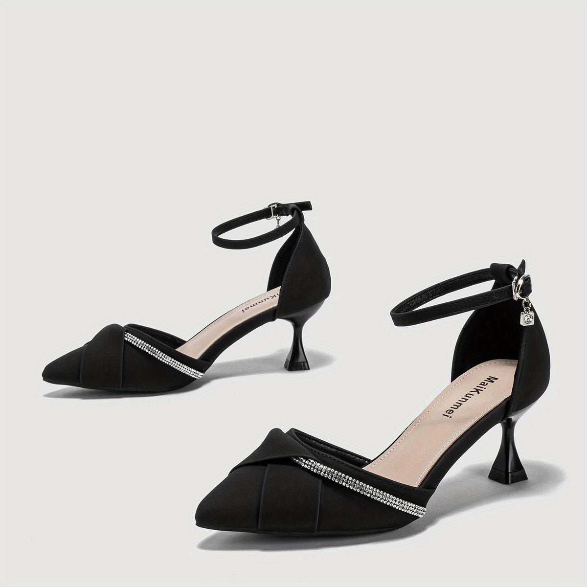 Women's Rhinestone Decor French High Heels Casual Pumps