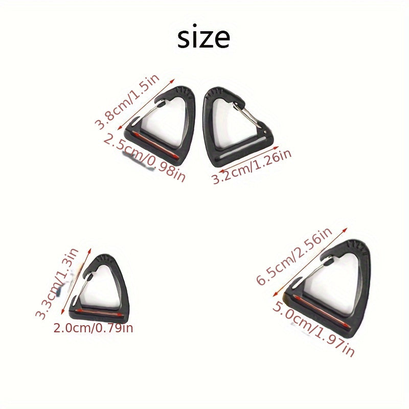 5pcs Triangle Plastic Hanging Buckle Carabiner Outdoor Camping Backpack Hook