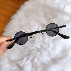 Vintage Steam Punk Metal Small Round Sunglasses For Women Unisex