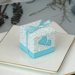 50pcs Peach Heart Candy Chocolate Party Favor Box for Birthdays Weddin