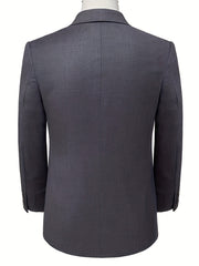 Formal 2 Pieces Set Men's Two Button Suit Jacket & Dress Pants Suit Set