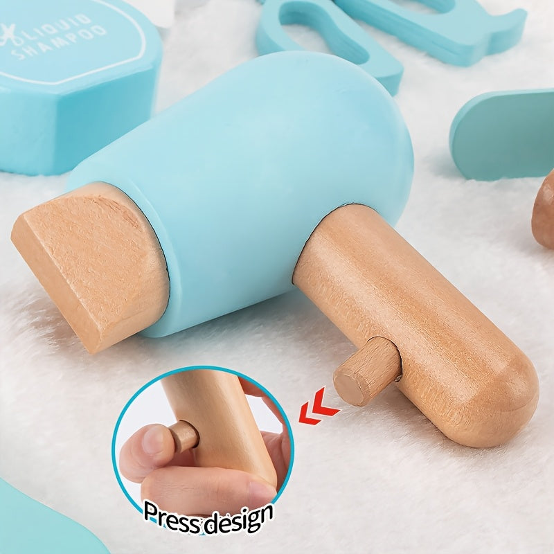 Barber Waist Bag Wooden Simulation House Role Playing Toy