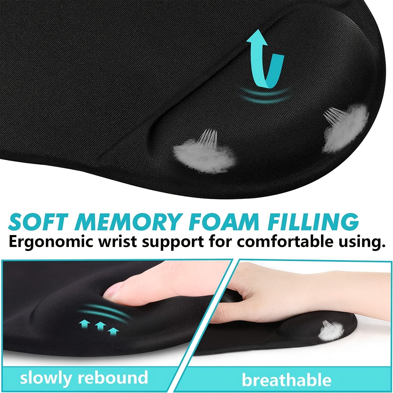 Ergonomic Mouse Pad with Wrist Rest and Memory Foam Support