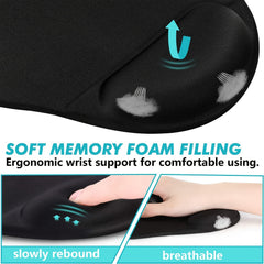 Ergonomic Mouse Pad with Wrist Rest and Memory Foam Support
