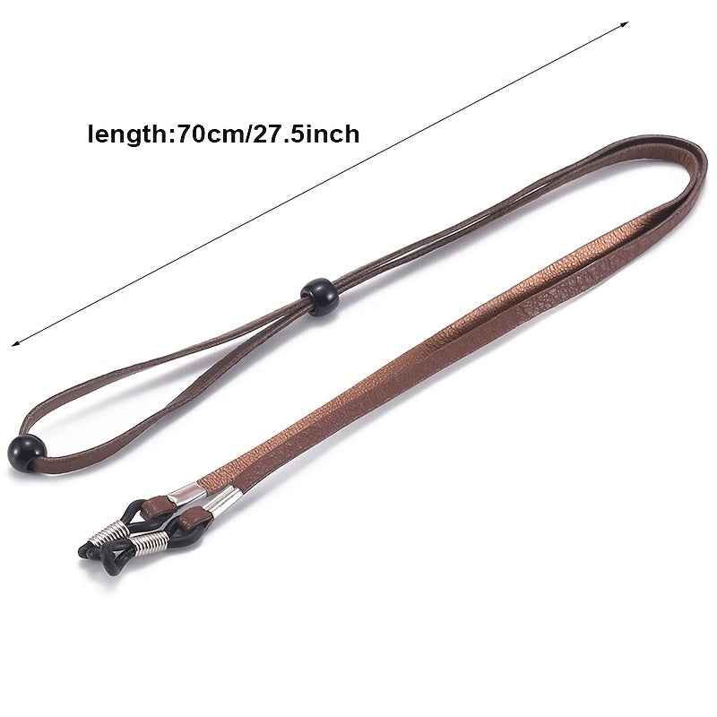 Adjustable Leather Glasses Rope Anti-falling Glasses Chain
