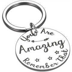 You Are Amazing Inspirational Tag Keychain