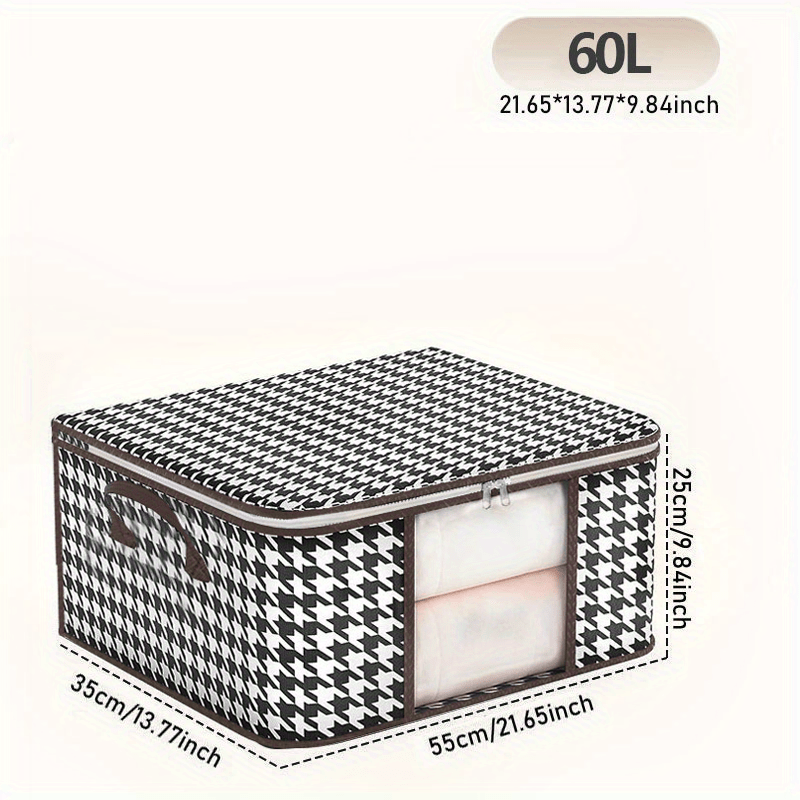 Houndstooth Quilt Storage Bag Handheld Lightweight Clothes Quilt Bag
