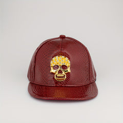 Crocodile Pattern PU Baseball Cap Hip hop Skull Hat