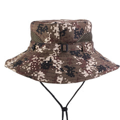 Kids Camo Sunshade Bucket Hat for Outdoor Hiking