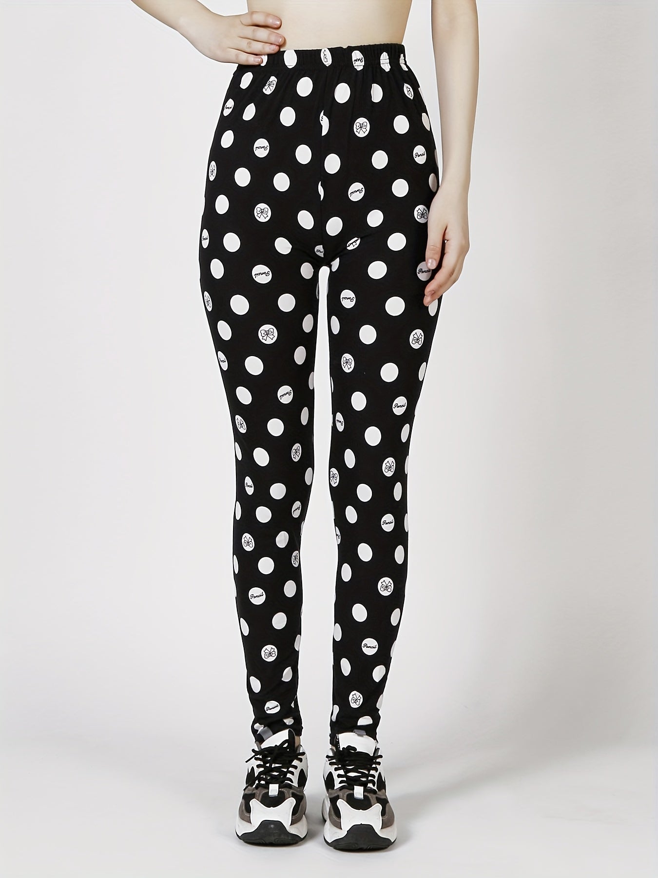 Casual Stretchy Allover Print Skinny Leggings