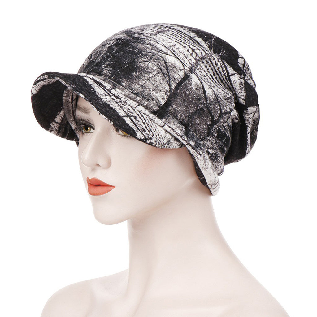 Floral Bandanna Hat Vintage Canvas Beanie Cap for Women