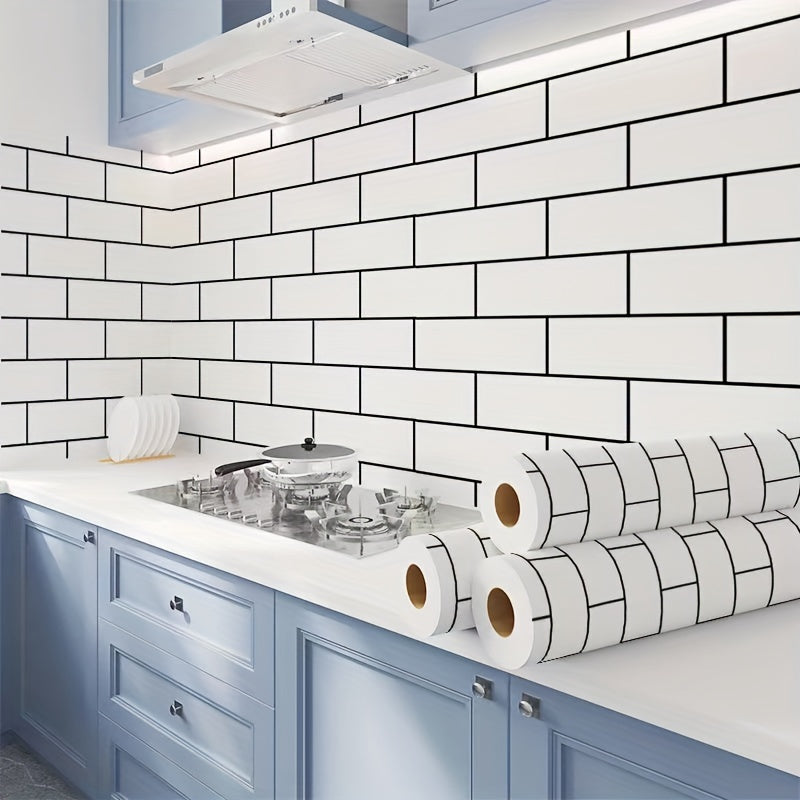 Tile Pattern Wallpaper Self Adhesive Peel & Stick for Kitchen Countertop