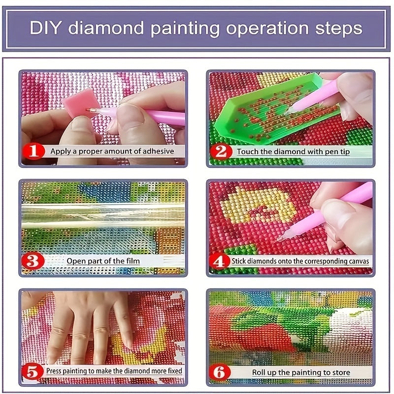 DIY Round Diamond Painting LOVE Text 30x30cm