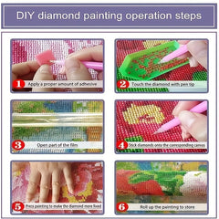 DIY Round Diamond Painting LOVE Text 30x30cm