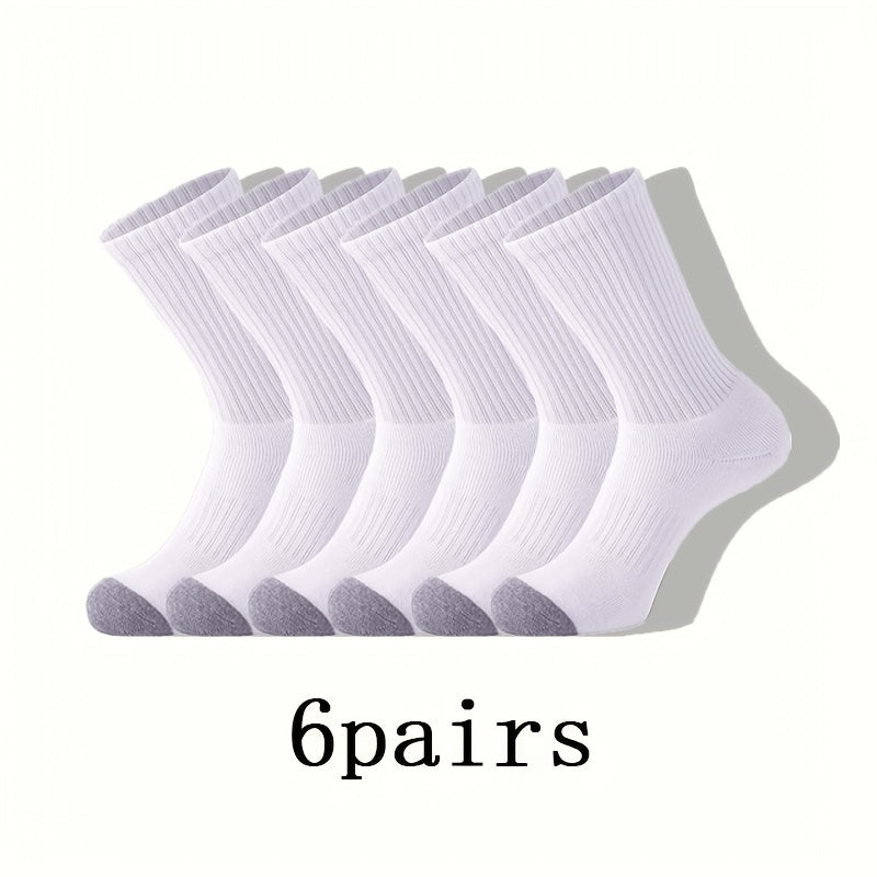 Men's Casual Sports Crew Socks 12 Pairs Gray