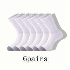 Men's Casual Sports Crew Socks 12 Pairs Gray