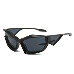 Wrap Around Sunglasses Block Sports Y2K Stylish Futuristic Cat Eye Glasses