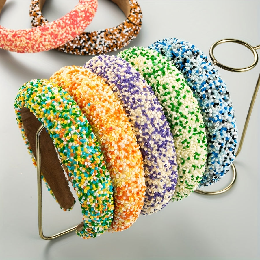 Colorful Beads Hairbands Wide Hair Band Girls Hair Accessories