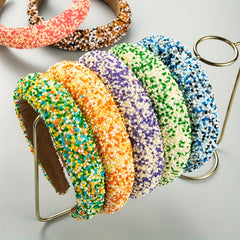 Colorful Beads Hairbands Wide Hair Band Girls Hair Accessories