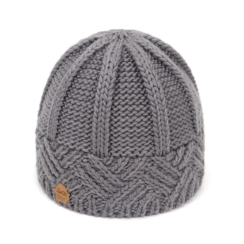 Vintage Ribbed Knit Beanie Hat
