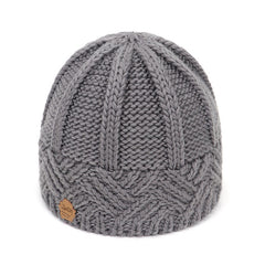 Vintage Ribbed Knit Beanie Hat