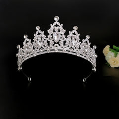 Silvery Rhinestone Crystal Crown Headband Princess Crown