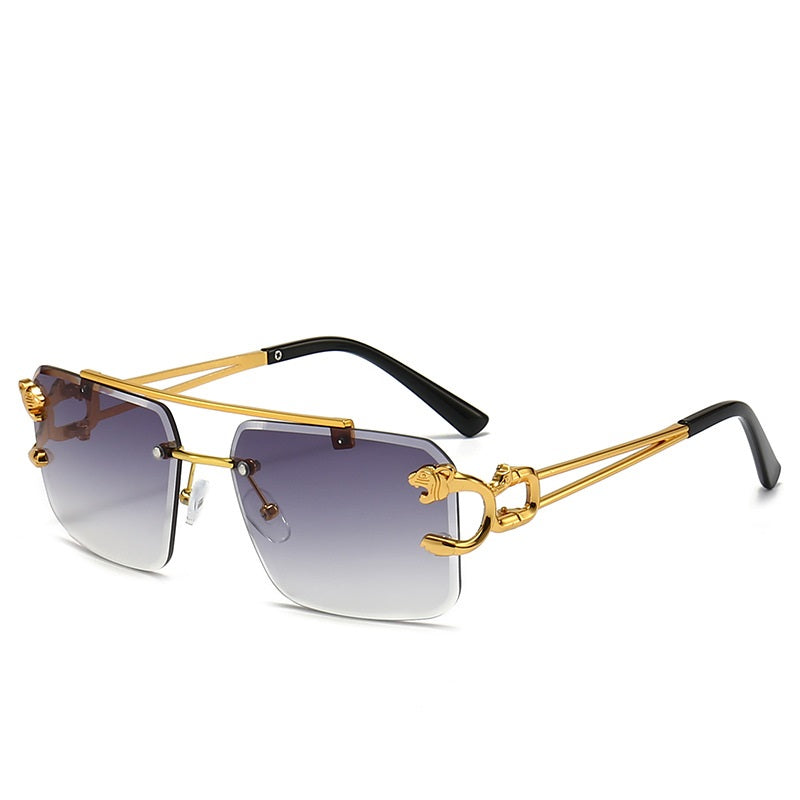 Square Rimless Sunglasses Metal Frameless Y2K Glasses