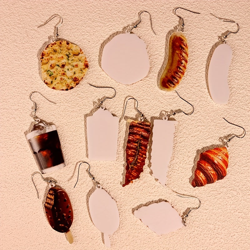 Indian Fries Sausages Ribs Coffee Horns Bags Ice Cream Dangle Earrings