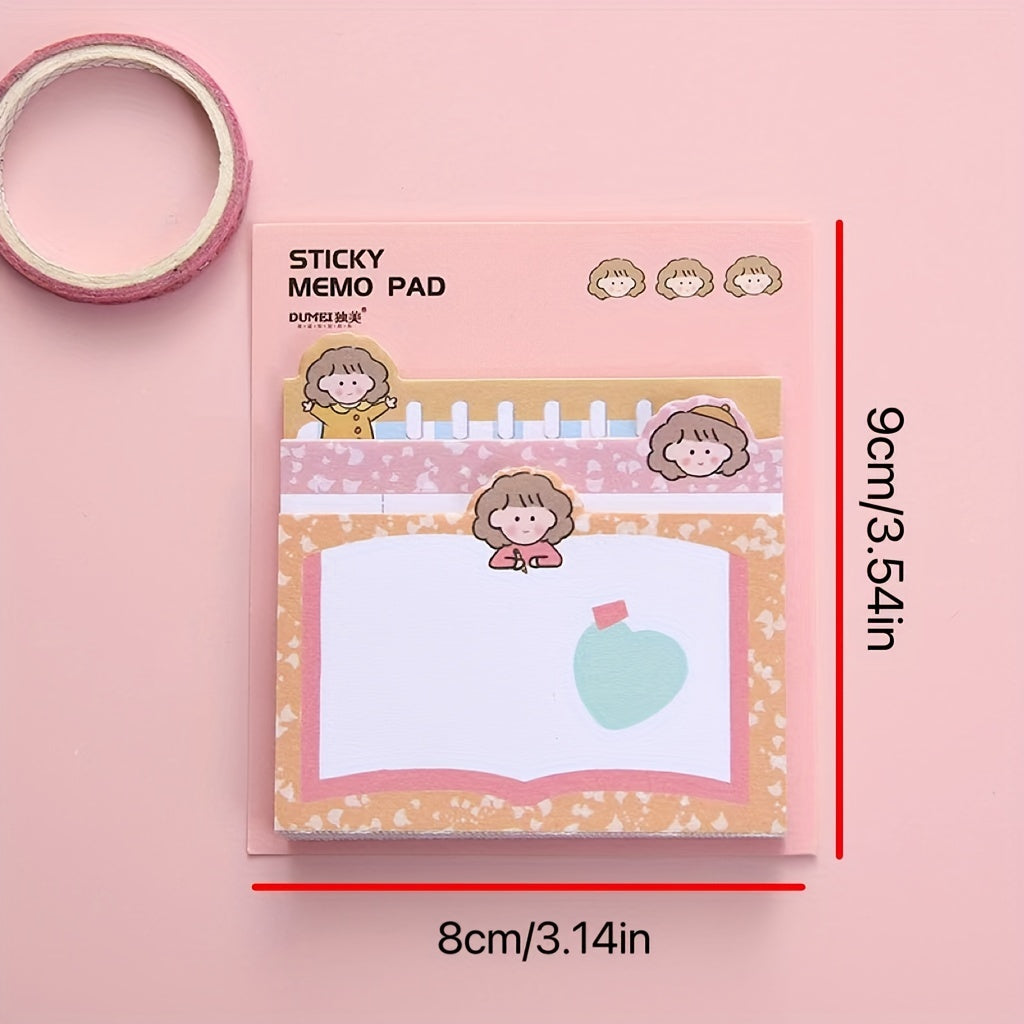 Creative Girl Cartoon Note Book Message Paper Non-sticky Non-adhesive Memo Paper