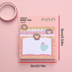 Creative Girl Cartoon Note Book Message Paper Non-sticky Non-adhesive Memo Paper