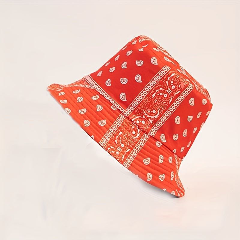 Reversible Paisley Print Bucket Hat
