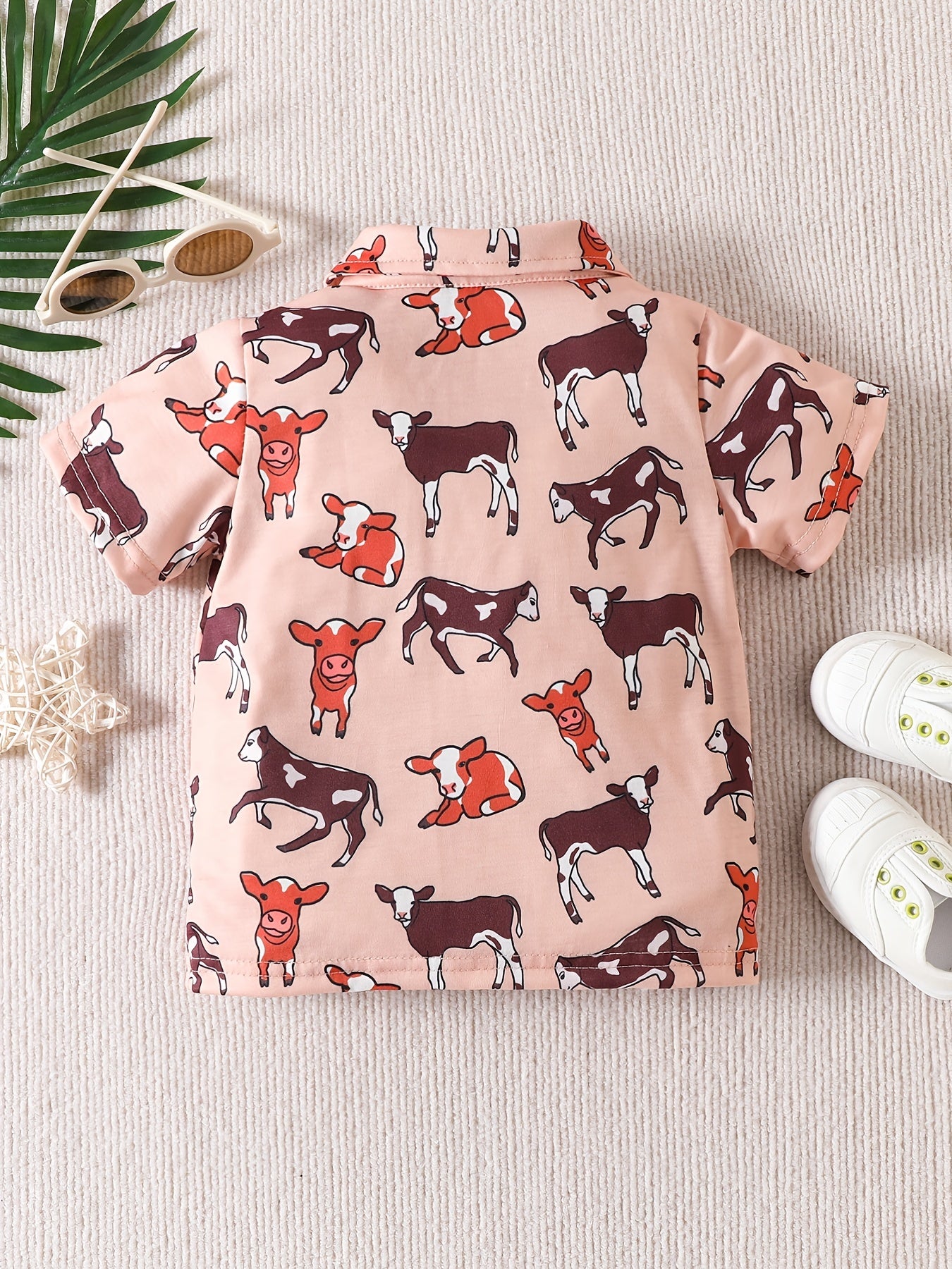 Boys Cow Cartoon Polo Shirt Summer Kids Clothes