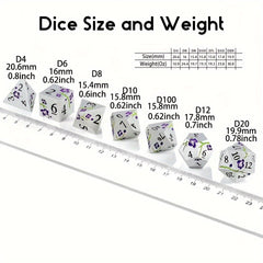 Metal Dice Heavy Metal Texture Petal Dice Set for Desktop Collection