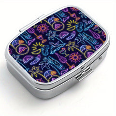 Neon Square Medicine Box Two Compartment Pill Box