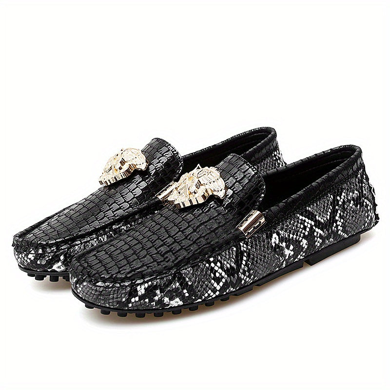 Snakeskin Print Loafers Soft Sole Shoes Casual Slip On Flat Shoes