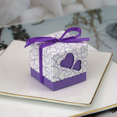 50pcs Peach Heart Candy Chocolate Party Favor Box for Birthdays Weddin