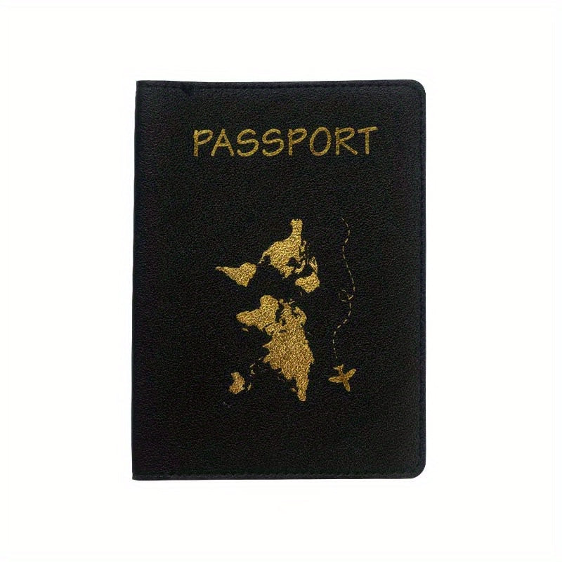 Map Pattern Passport Cover Holder Travel Case Unisex