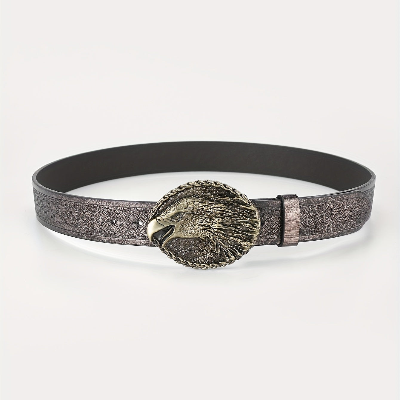 Men's Eagle Belt PU Leather Floral Belt Casual Jeans Western Cowboy Waist Strap