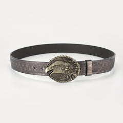 Men's Eagle Belt PU Leather Floral Belt Casual Jeans Western Cowboy Waist Strap