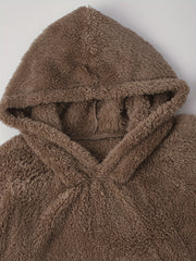  Teddy Fleece Hooded Sweatshirt & Joggers Set