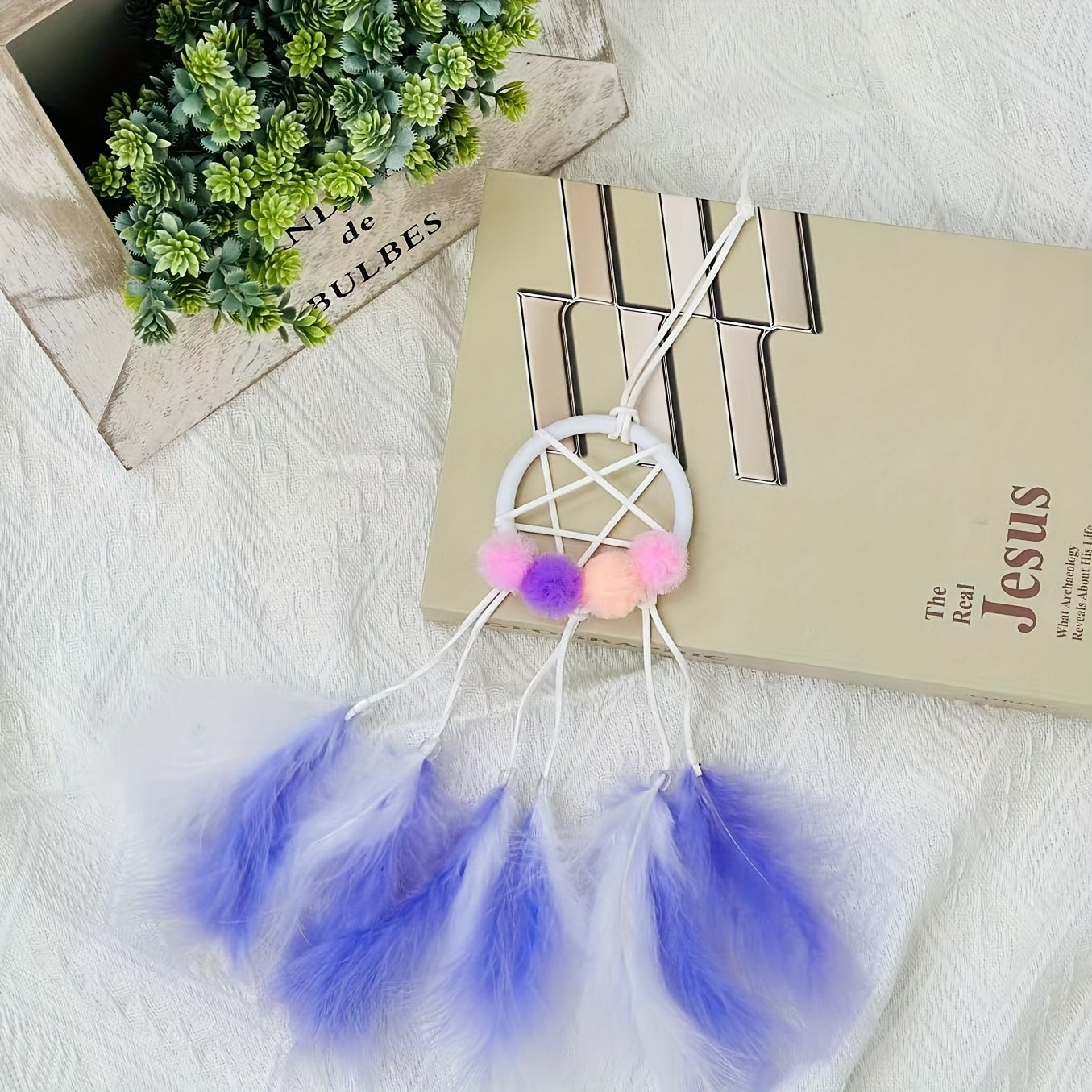 Car Rearview Mirror Dream Catcher Palace Bell Feather Girl Heart Crystal