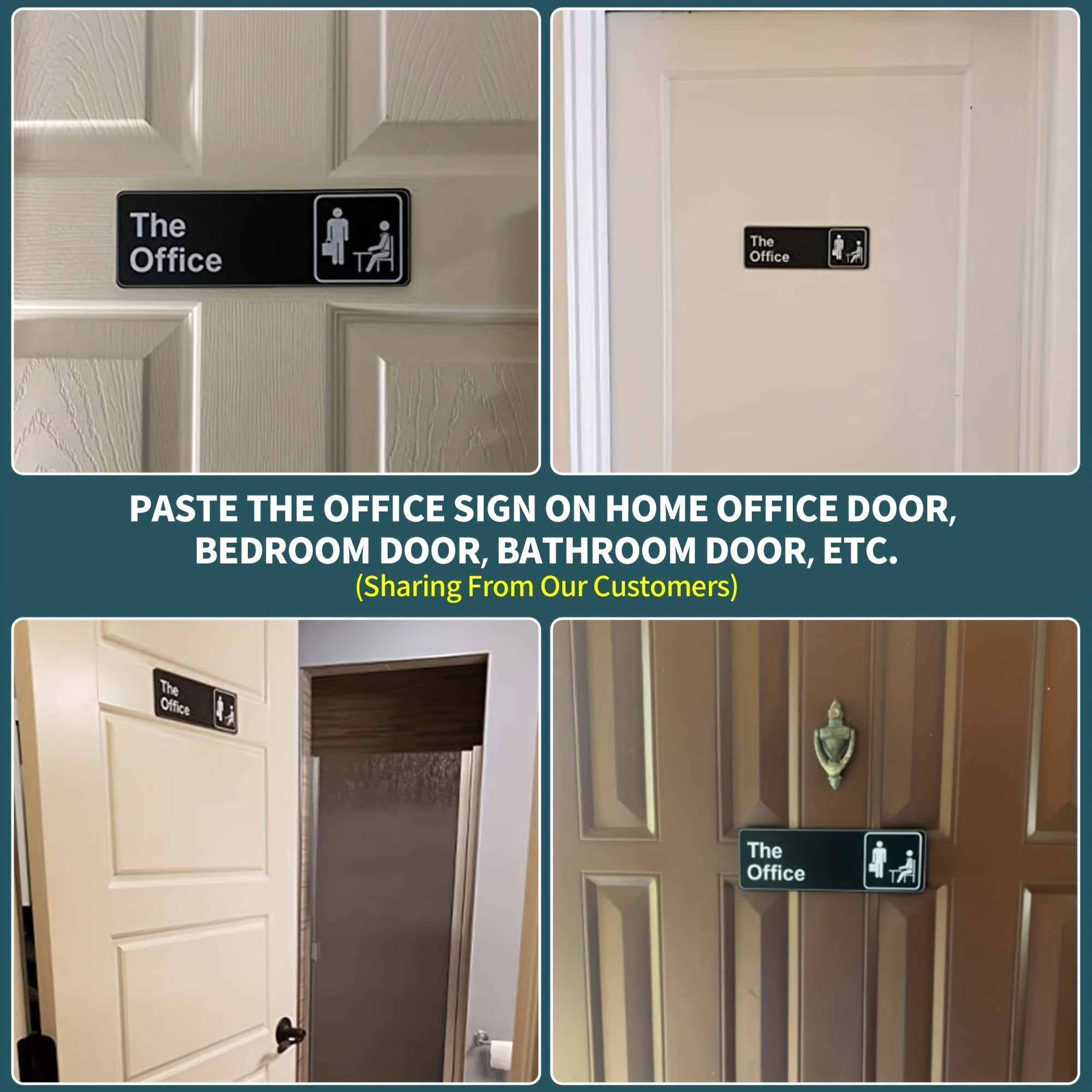 Office Sign Self Adhesive 22.86x7.62cm Acrylic Door/Wall Installation