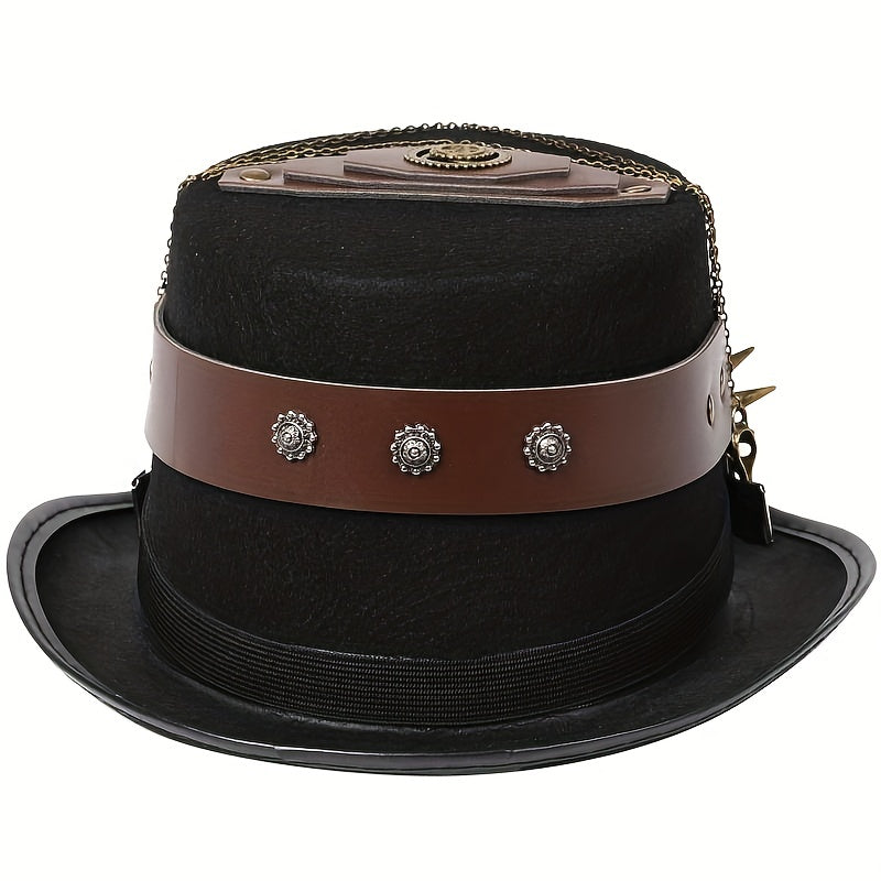 Steampunk Hats with Goggles PU Leather Men's Hat